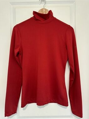 ANKY Technical Casuals Women's Red Long-Sleeve Turtleneck Pullover Equestrian UV